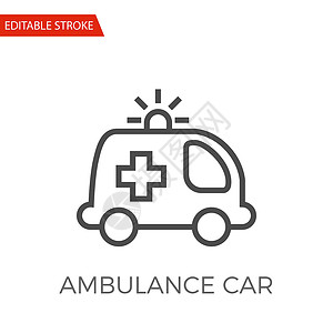 救护车车矢量 Ico红色帮助插图医疗事故城市警笛药品车辆运输插画