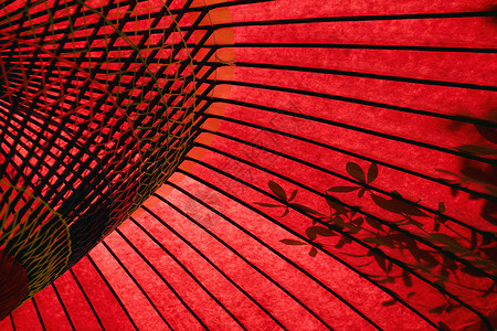 日本 东京传统红伞式特配文化纸伞同心花卉对象画幅红色图案阳伞背景图片
