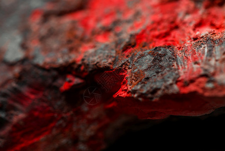 旧钢铁合照材料红色宏观黑色火山金属岩石矿石石头背景图片