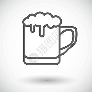 啤酒图标玻璃酒吧液体黑色绘画艺术杯子插图泡沫背景图片