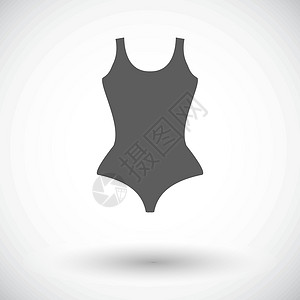 黑色内衣泳装图标插图比基尼运动女性海滩内衣黑色衣服女士购物插画