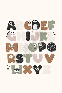 ABC字体ABC 儿童海报矢量器 儿童快乐的字母表壁海报矢量器语言收藏插图乐趣教育卡通片孩子公司学校孩子们设计图片