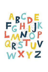 ABC 儿童海报矢量器 儿童快乐的字母表壁海报矢量器幼儿园英语刻字卡通片艺术乐趣收藏学校公司孩子们背景图片