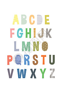 ABC 儿童海报矢量器 儿童快乐的字母表壁海报矢量器刻字艺术孩子教育卡通片乐趣学校幼儿园收藏孩子们背景图片