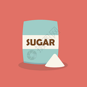 糖包装平面样式中的包装图标中的糖麻布农场产品食物品牌谷物烘烤农业标识燕麦插画