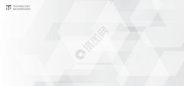 白方和灰度六边形重叠网的抽象横幅几何学坡度插图公司六边形商业技术白色卡片作品背景图片