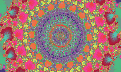 曼德尔布罗特分形多彩图案 如曼达拉阴影圆圈渲染艺术科学几何学插图数学墙纸螺旋插画