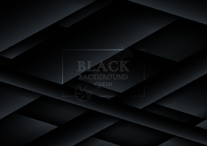 摘要 3D 黑色黑纸截断深暗腹角的重叠层设计图片