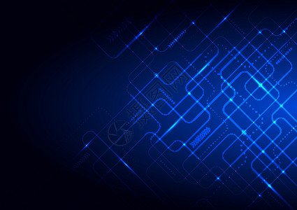 照亮蓝线和利平线的抽象技术未来概念互联网辉光黑色照明墙纸科学网络电子粒子蓝色背景图片