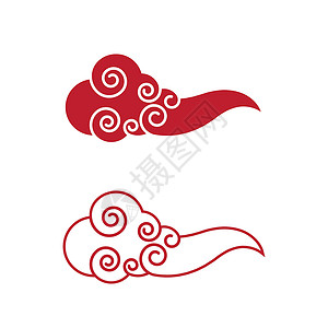 中国云模板矢量 ico文化收藏月亮节日涂鸦风暴插图装饰品艺术漩涡背景图片