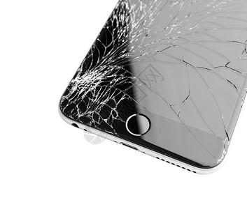白色背景被损坏的窃听器屏幕工具电子细胞技术玻璃裂缝维修手机黑色背景图片