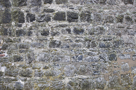 旧石墙和一些苔苔藓静物岩石高清图片