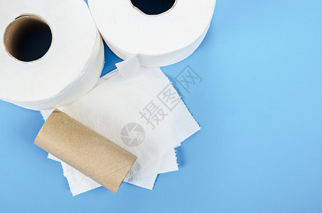 组织纸卷产品生态蓝色床单餐巾纸柔软度卫生白色护理过敏背景图片