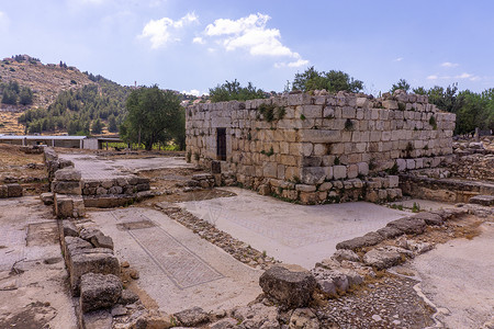 在Samaria定居点考古公园挖掘的土石旅游圣经假期旅行发掘废墟历史考古学背景