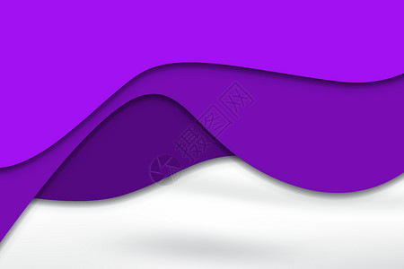 在折叠织物背景上剪切纸面的紫色重叠层背景图片
