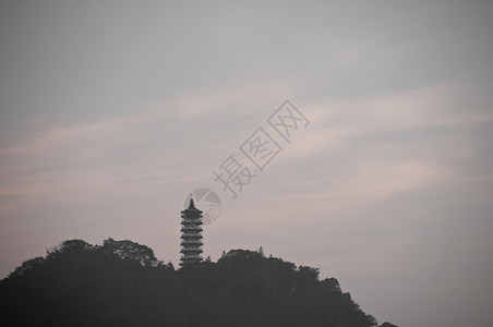 日月湖台湾山传统中国塔寺(台)背景图片