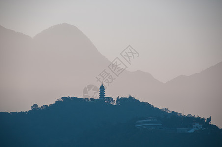 日月湖台湾文武寺和塔达背景图片