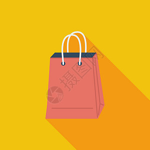袋子商店单个图标插图店铺产品销售夹子商业营销包装绿色商品插画