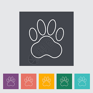 爪子图标电脑印狗哺乳动物脚趾按钮插图小狗烙印野生动物宠物背景图片