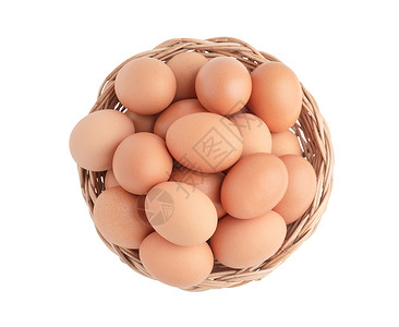 篮子鸡蛋最顶端的鸡蛋在螺旋篮子中观看背景