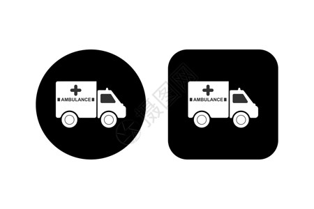移动ct救护车一辆带有铭文救护车的汽车的轮廓和设计图片