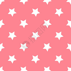 粉红色背景上的无缝抽象抽象星光白色图案 纸张 包装和织物的矢量说明纹理背景图片