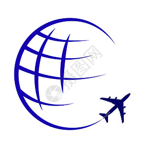 关于全球航空旅行和旅行主题的徽标背景图片