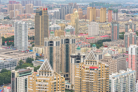 哈尔滨市的视图旅行天际建筑天线帝国城市阁楼建筑学场景市中心背景图片