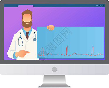 心动过速在线医学概念咨询网络插图技术视频监视器诊断小样病人男人设计图片