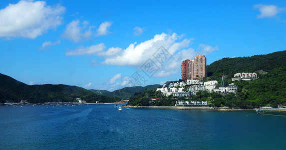 香港河湾海滩天空游客旅游太阳晴天地标绿色风景海岸季节背景图片