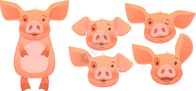 粉色猪头符号表情农场母猪动物小猪背景图片