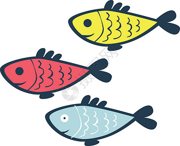 白底鱼海鲜矢量海洋标识食物插图店铺热带钓鱼尾巴背景图片