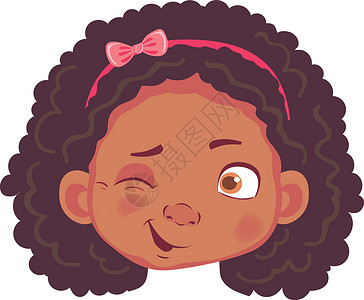 非洲孩子‘非洲女孩的性格喜悦黑色化身青少年爆炸孩子卡通片女性插画