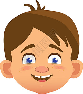 伤天主教男孩的性格化身微笑卡通片青少年成功男生孩子笑声喜悦男性插画