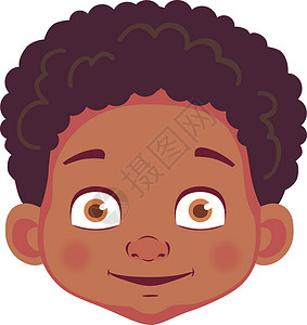 非洲孩子‘African男孩的脸部爆炸孩子们微笑卡通片化身孩子插图情感青少年男生插画