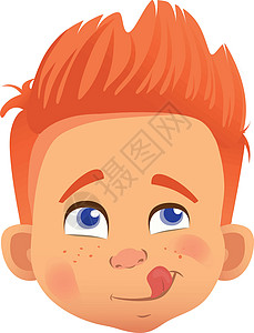 你看起来好像很好吃红头发男孩的性格青少年卡通片孩子男生化身男性舌头插画