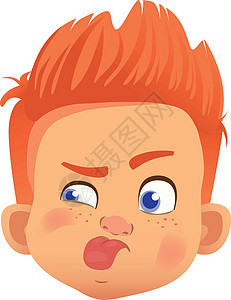 红头发男孩的性格孩子青少年舌头卡通片化身男性男生背景图片