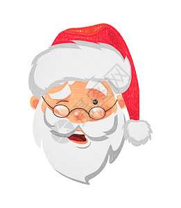 圣诞老人图标喜悦帽子插图绘画背景图片