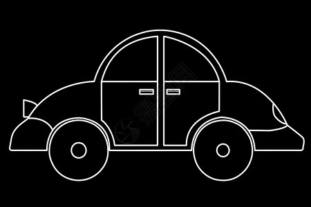 黑色背景的白色车轮轮影身体保险杠灯笼绘画蓝色车辆大灯旅行轿车玻璃背景图片