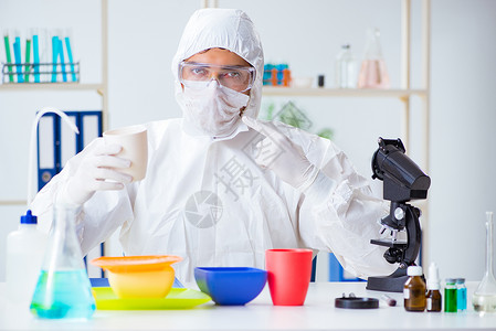 四不伤害化学检查和测试塑料盘子学习显微镜科学家质量样本生物卫生双酚损害实验背景