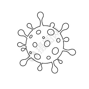 Corona病毒细菌轮廓矢量图标 孤立在白色背景上;Corona病毒 2019-ncov线图标 用于网络 移动应用程序 ui设计背景图片