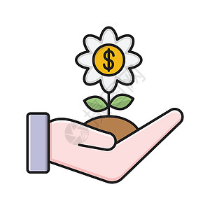盈利利润硬币银行投资金融商业网络财富银行业插图植物背景图片