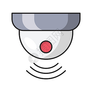 取暖安全提醒警报提醒插图监控监视相机安全黑色网格警卫警告街道设计图片