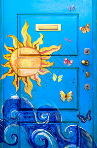 蝴蝶门漆着烟雾的门背景