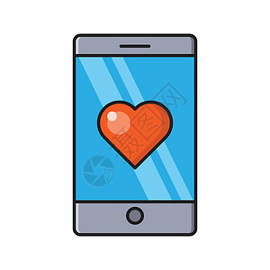 浪漫爱情互联网屏幕电话手机按钮网络技术社会插图背景图片
