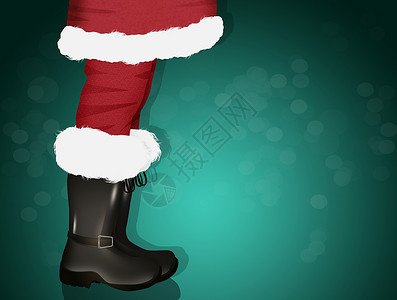 圣诞老人的双脚穿靴子背景图片