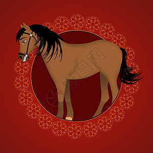 中文星座的马匹图标背景图片