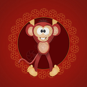中文星座的猴子图标背景图片