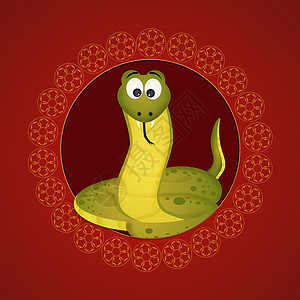 中国星座的蛇头图标背景图片