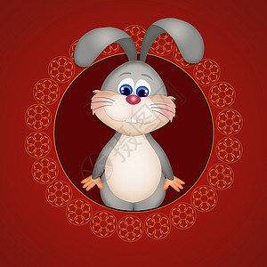 中文星座的兔子图标背景图片